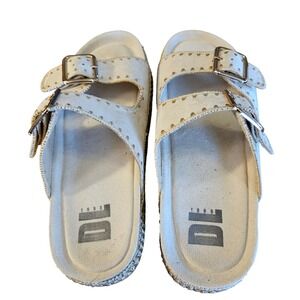 NEW Dirty Laundry Cubana Cream Micro Suede Platform Slide Sandals Women 8.5 39